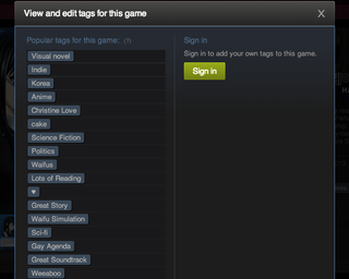 Illustration for article titled The First Day of Steam Tags Is Both Funny and Sad